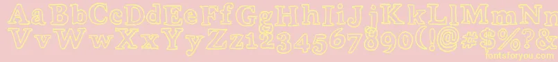 WobblyBobOutlines Font – Yellow Fonts on Pink Background