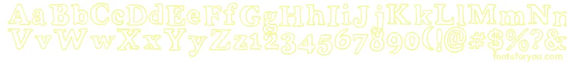 WobblyBobOutlines-Schriftart – Gelbe Schriften