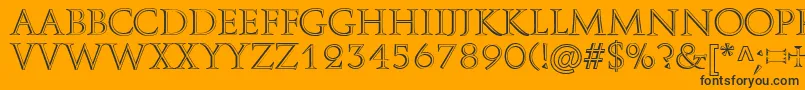 A850DecoRegular Font – Black Fonts on Orange Background