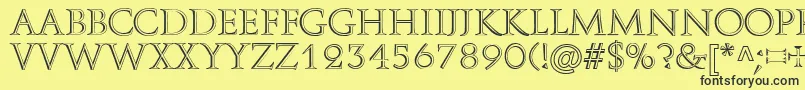 A850DecoRegular Font – Black Fonts on Yellow Background