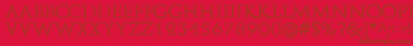 Czcionka A850DecoRegular – brązowe czcionki na czerwonym tle