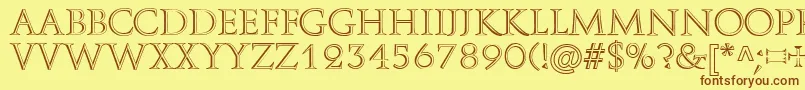 A850DecoRegular Font – Brown Fonts on Yellow Background