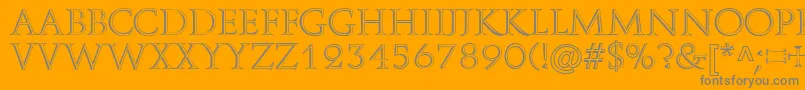 A850DecoRegular-Schriftart – Graue Schriften auf orangefarbenem Hintergrund