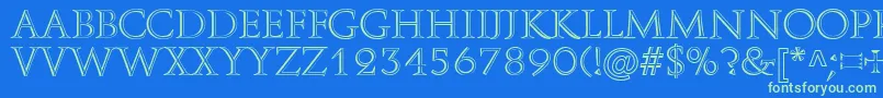 A850DecoRegular Font – Green Fonts on Blue Background