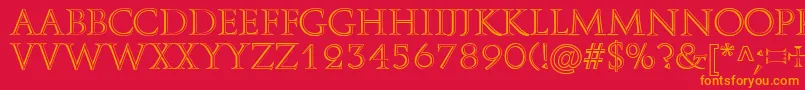 A850DecoRegular Font – Orange Fonts on Red Background