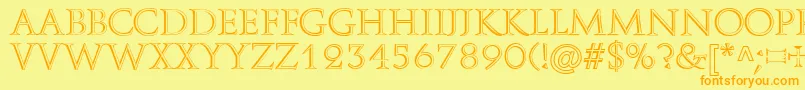 A850DecoRegular Font – Orange Fonts on Yellow Background