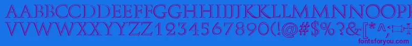 A850DecoRegular-Schriftart – Violette Schriften auf blauem Hintergrund