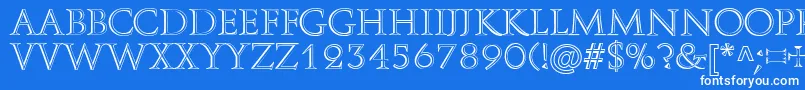 A850DecoRegular Font – White Fonts on Blue Background