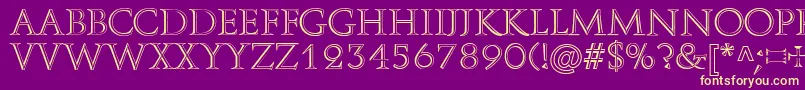 A850DecoRegular Font – Yellow Fonts on Purple Background