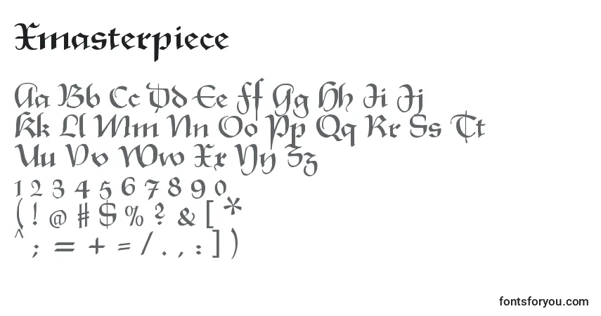 Fuente Xmasterpiece - alfabeto, números, caracteres especiales