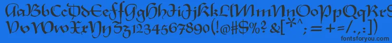 Xmasterpiece Font – Black Fonts on Blue Background