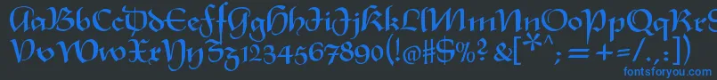 Xmasterpiece Font – Blue Fonts on Black Background