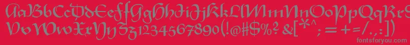 Xmasterpiece-Schriftart – Graue Schriften auf rotem Hintergrund