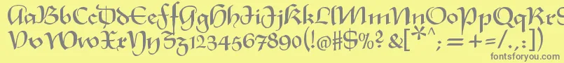 Xmasterpiece Font – Gray Fonts on Yellow Background
