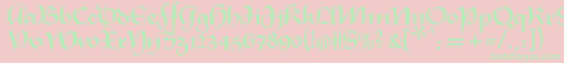 フォントXmasterpiece – ピンクの背景に緑の文字