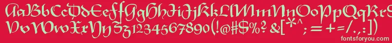 フォントXmasterpiece – 赤い背景に緑の文字