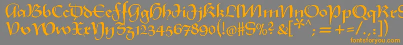 Xmasterpiece Font – Orange Fonts on Gray Background