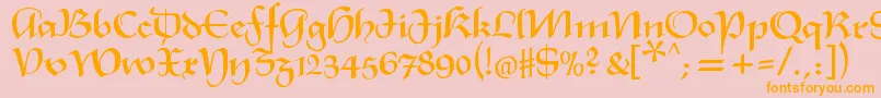 Xmasterpiece Font – Orange Fonts on Pink Background