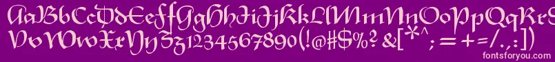 Xmasterpiece Font – Pink Fonts on Purple Background