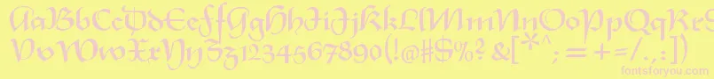 Xmasterpiece Font – Pink Fonts on Yellow Background