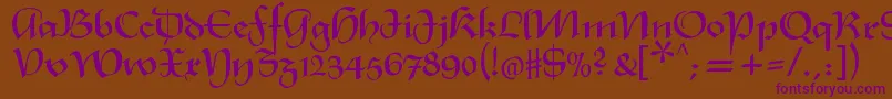 Xmasterpiece-Schriftart – Violette Schriften auf braunem Hintergrund