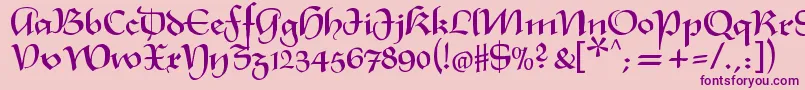 Xmasterpiece-Schriftart – Violette Schriften auf rosa Hintergrund