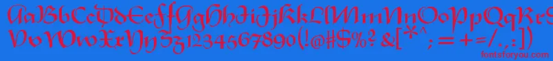 Шрифт Xmasterpiece – красные шрифты на синем фоне
