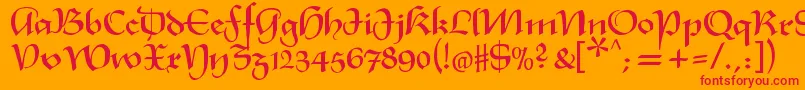 Xmasterpiece Font – Red Fonts on Orange Background