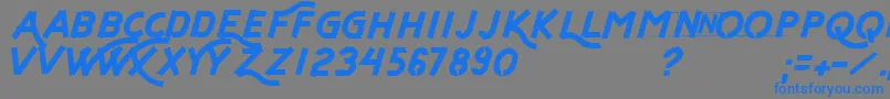 フォントFlyNWalk – 灰色の背景に青い文字