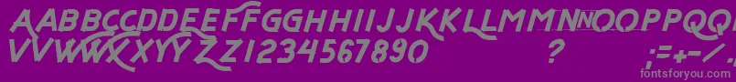 フォントFlyNWalk – 紫の背景に灰色の文字