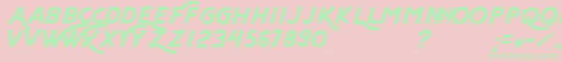 FlyNWalk Font – Green Fonts on Pink Background