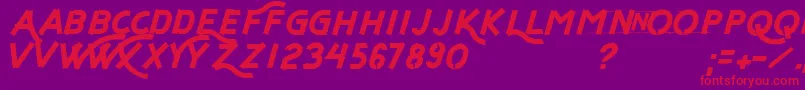 FlyNWalk Font – Red Fonts on Purple Background