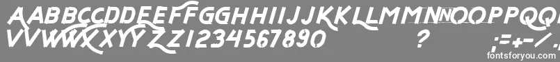 フォントFlyNWalk – 灰色の背景に白い文字