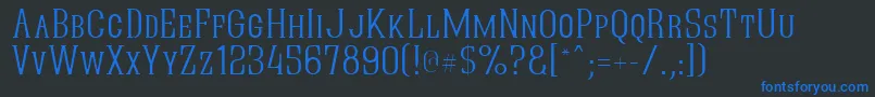 QuasticKapsThin Font – Blue Fonts on Black Background