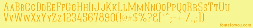 Fonte QuasticKapsThin – fontes laranjas em um fundo amarelo