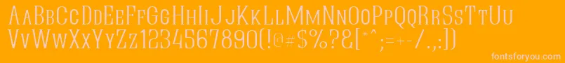QuasticKapsThin Font – Pink Fonts on Orange Background