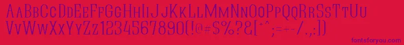 QuasticKapsThin-Schriftart – Violette Schriften auf rotem Hintergrund