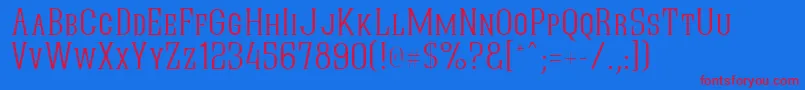 Police QuasticKapsThin – polices rouges sur fond bleu