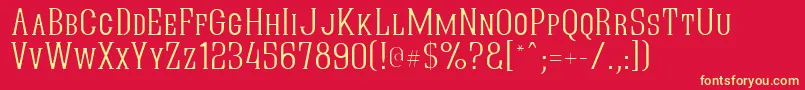 QuasticKapsThin Font – Yellow Fonts on Red Background