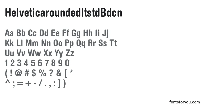 Czcionka HelveticaroundedltstdBdcn – alfabet, cyfry, specjalne znaki