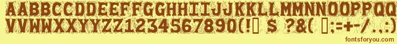 Gommogra Font – Brown Fonts on Yellow Background