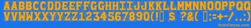 Gommogra Font – Orange Fonts on Blue Background