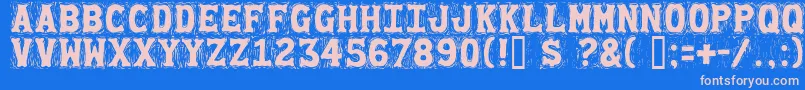 Gommogra Font – Pink Fonts on Blue Background