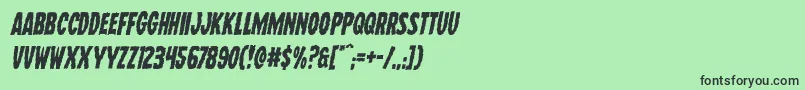 Шрифт Wolfbrothersital – чёрные шрифты на зелёном фоне