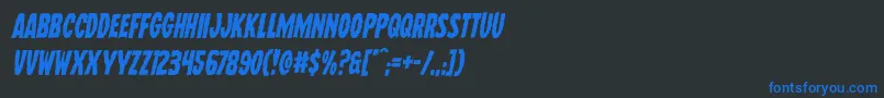 Wolfbrothersital-Schriftart – Blaue Schriften auf schwarzem Hintergrund