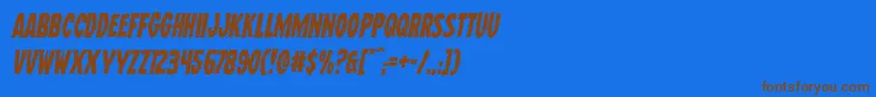 Wolfbrothersital-Schriftart – Braune Schriften auf blauem Hintergrund