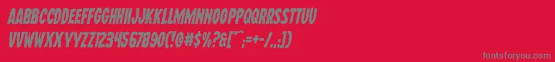 フォントWolfbrothersital – 赤い背景に灰色の文字