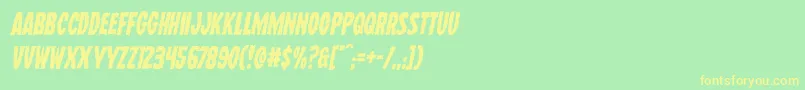 Шрифт Wolfbrothersital – жёлтые шрифты на зелёном фоне