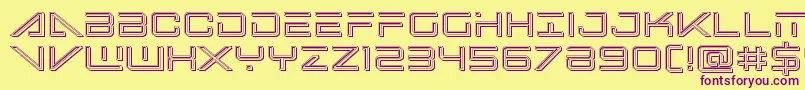 Bansheepilotengrave Font – Purple Fonts on Yellow Background