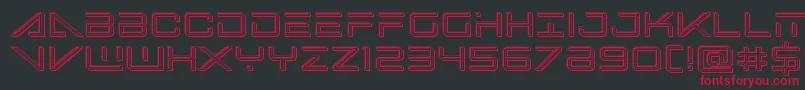 フォントBansheepilotengrave – 黒い背景に赤い文字